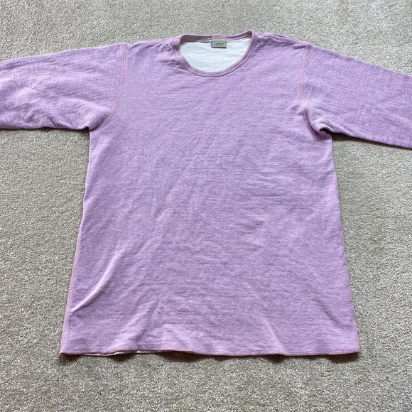 L.L.Bean Shirt Womens Large Purple Lavender Long Sleeve Crewneck Heather Knit - Picture 2 of 10
